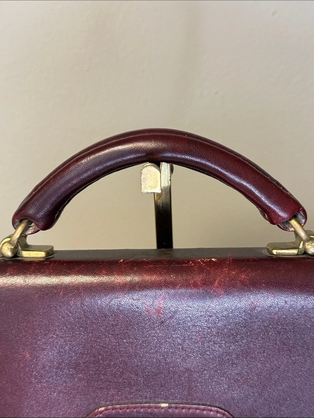 Vintage Oxblood Leather Attache Briefcase Burgundy Lawyer Portfolio 17
